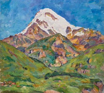  Petrovich Pintura al %C3%B3leo - KAZBEK Petr Petrovich Konchalovsky paisaje montañas